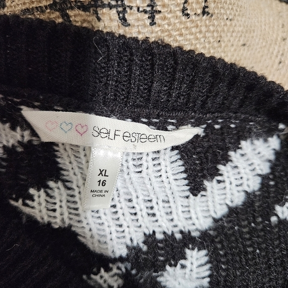 Girls Self Esteem Black and White Print Sweater Size 16 - Picture 11 of 11
